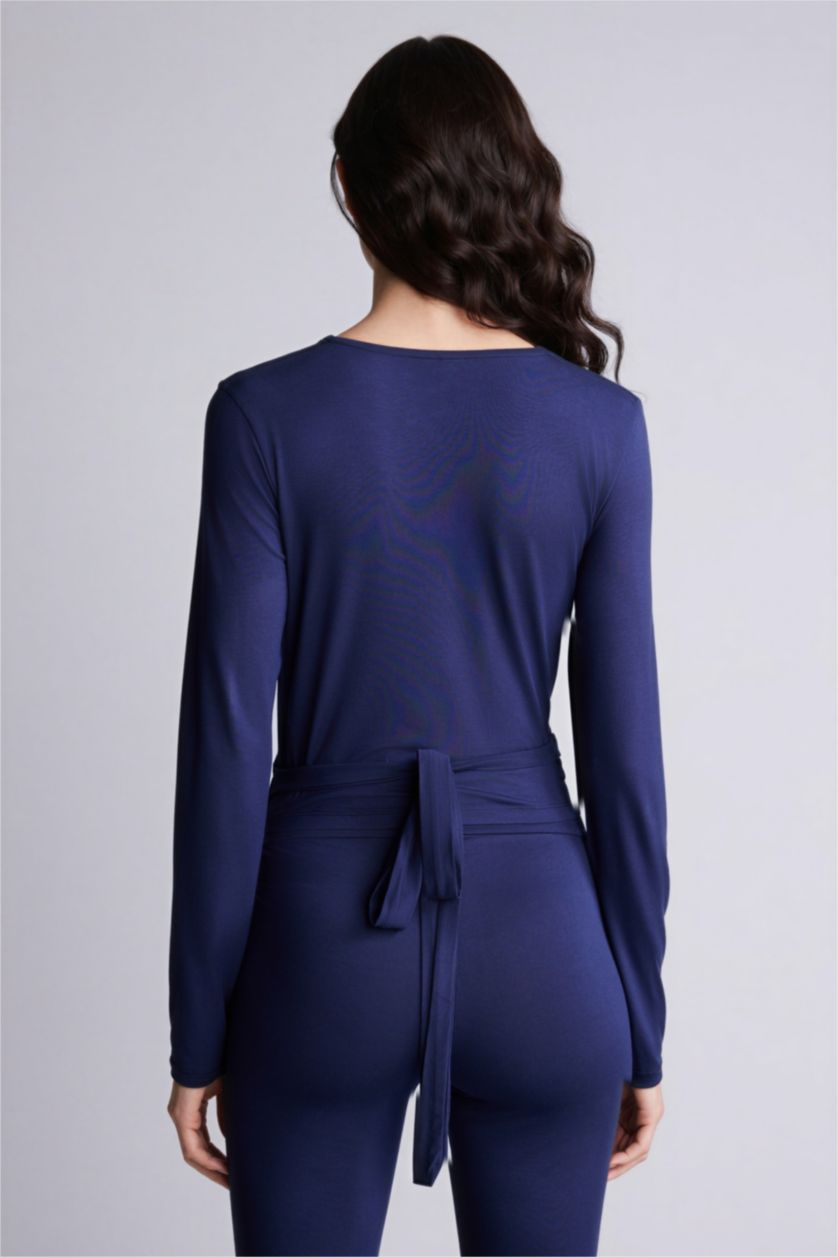 Woman NAVY Regular Fit Long Sleeve Knitted Tops