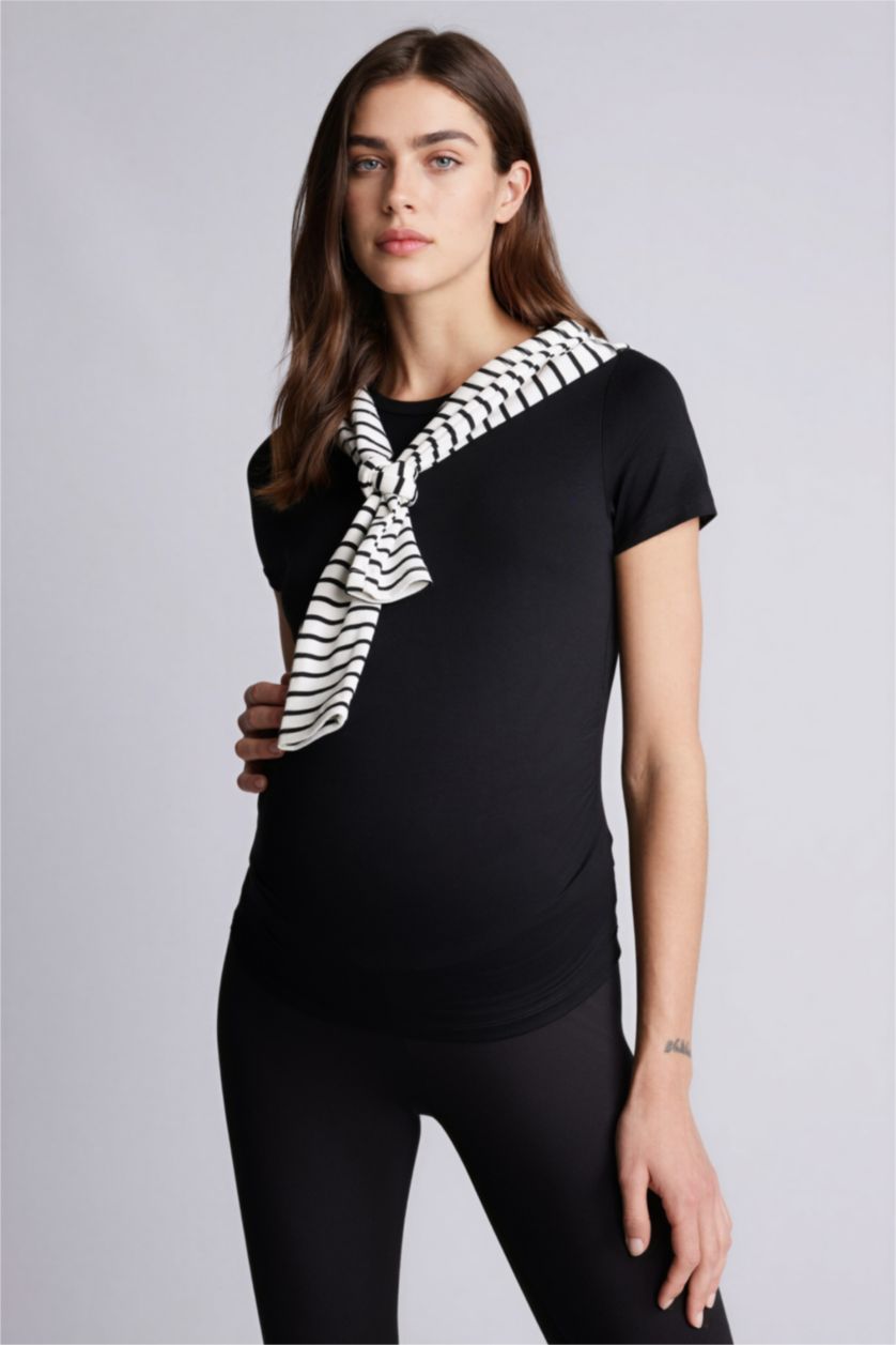 نساء أسود بلوزة توب نص ردن قصة عادية