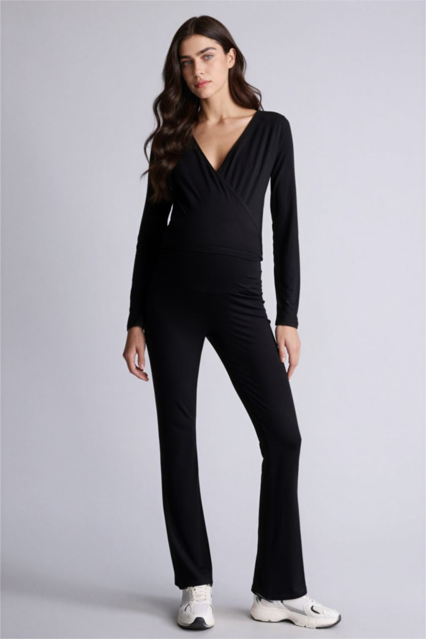 Woman Black بنطلون حمل قصة عادية شارلستون