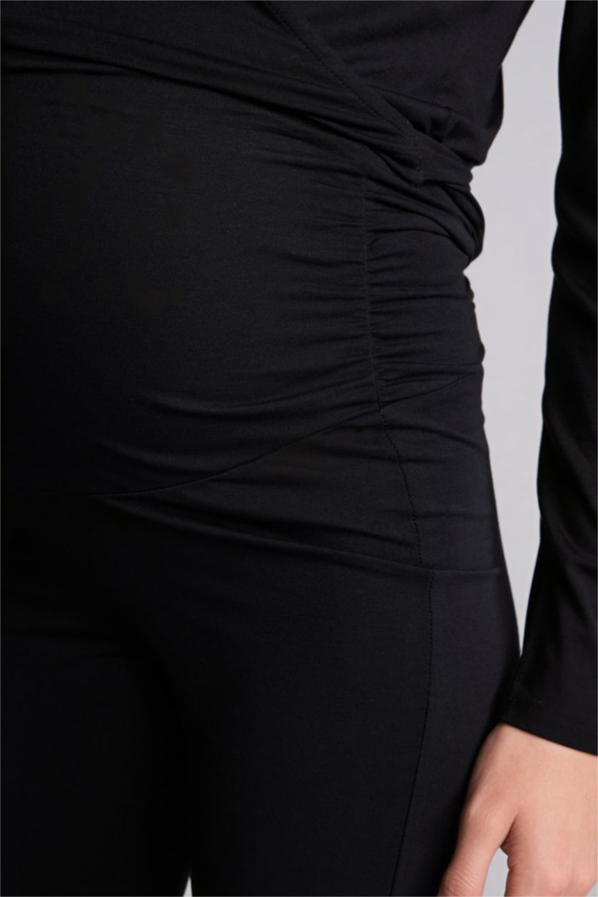 Woman Black بنطلون حمل قصة عادية شارلستون