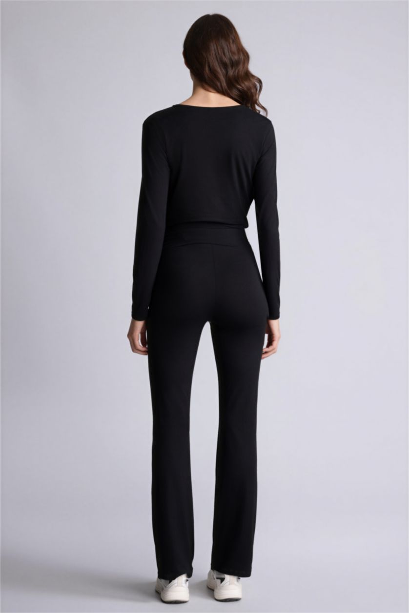 Woman Black بنطلون حمل قصة عادية شارلستون