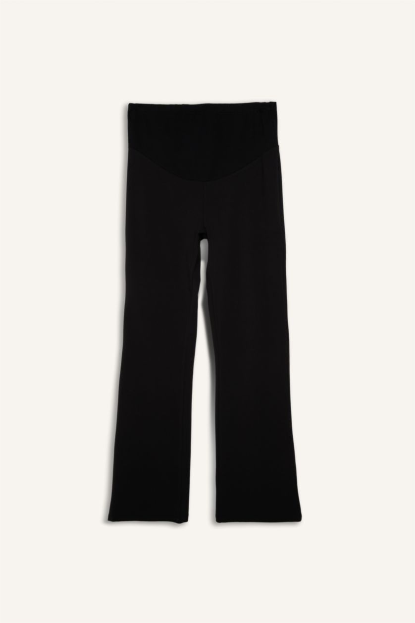 Kadın Siyah Regular Fıt İspanyol Paça Hamile Altı