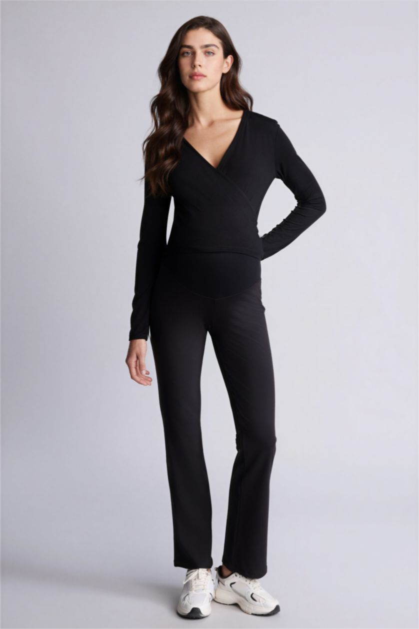 Woman Black بنطلون حمل قصة عادية شارلستون