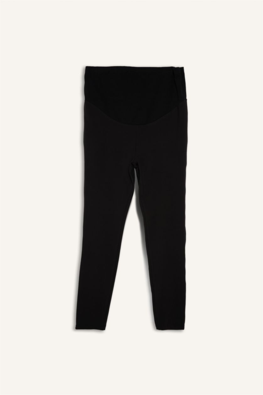 Kadın Siyah Regular Fıt Dar Paça Hamile Altı