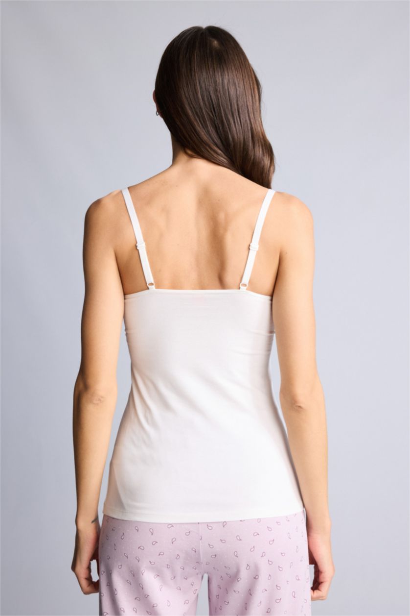 Kadın Kırık Beyaz Regular Fıt Emzirme Atleti