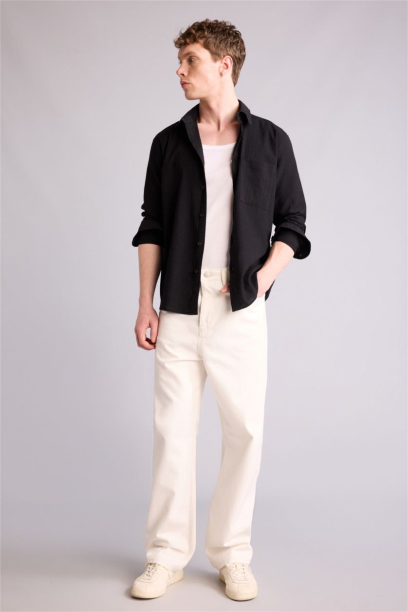 MAN Black Regular Fit Long Sleeve Shirt