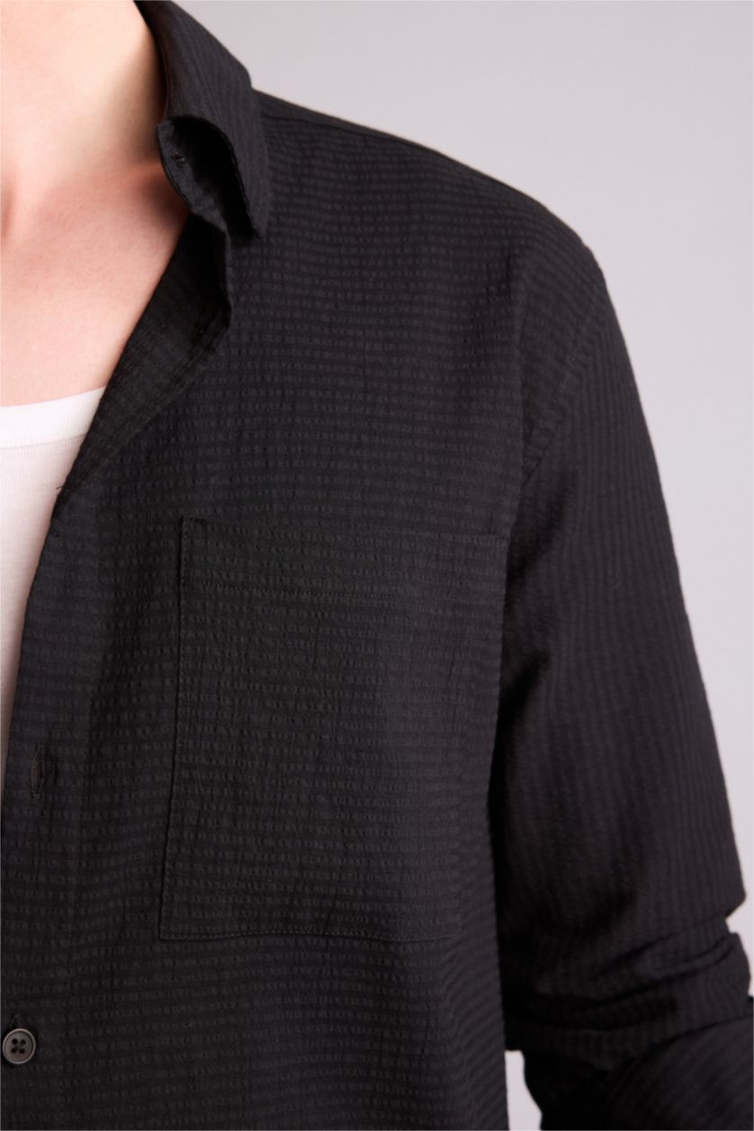 MAN Black Regular Fit Long Sleeve Shirt