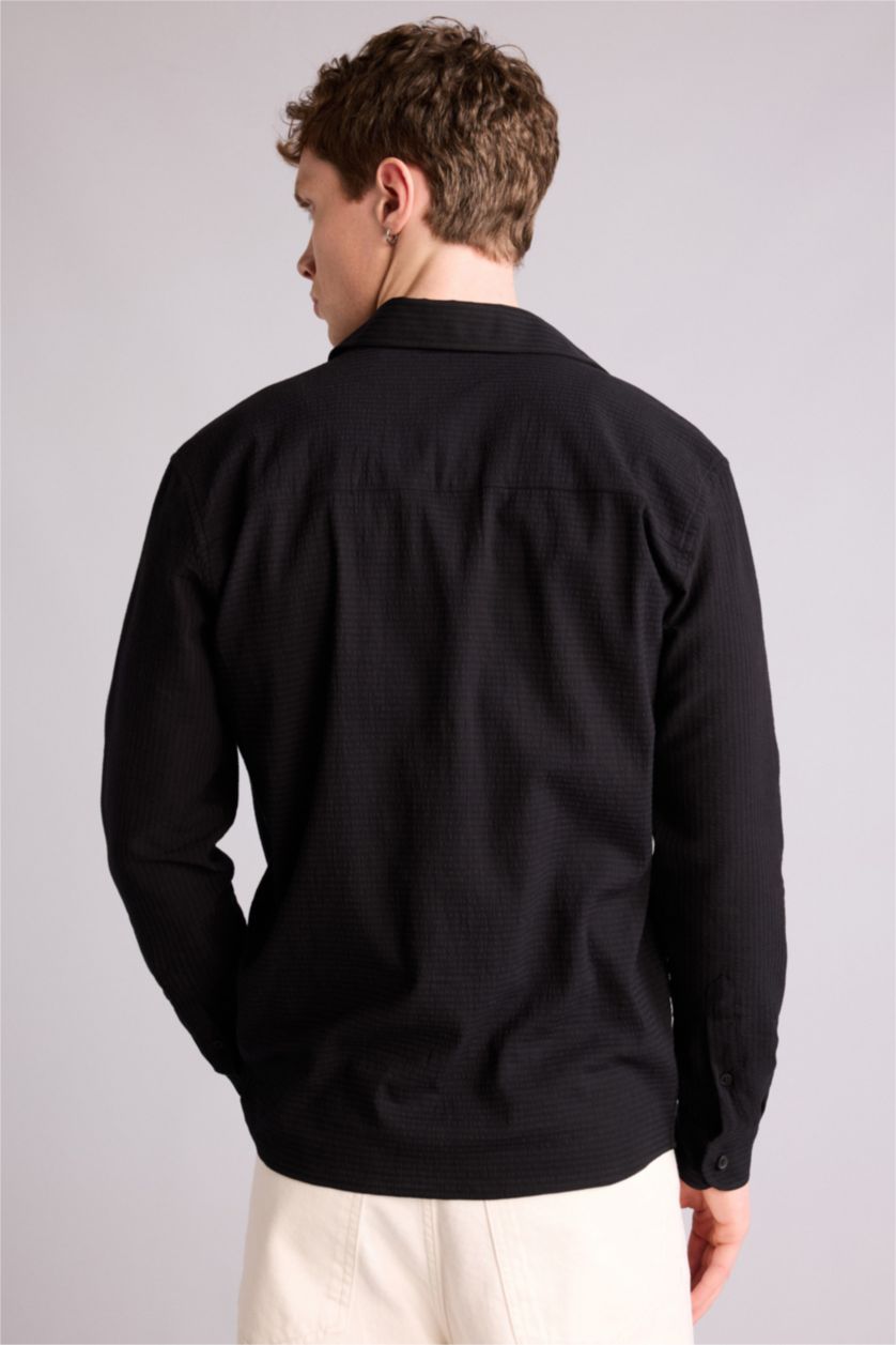 MAN Black Regular Fit Long Sleeve Shirt