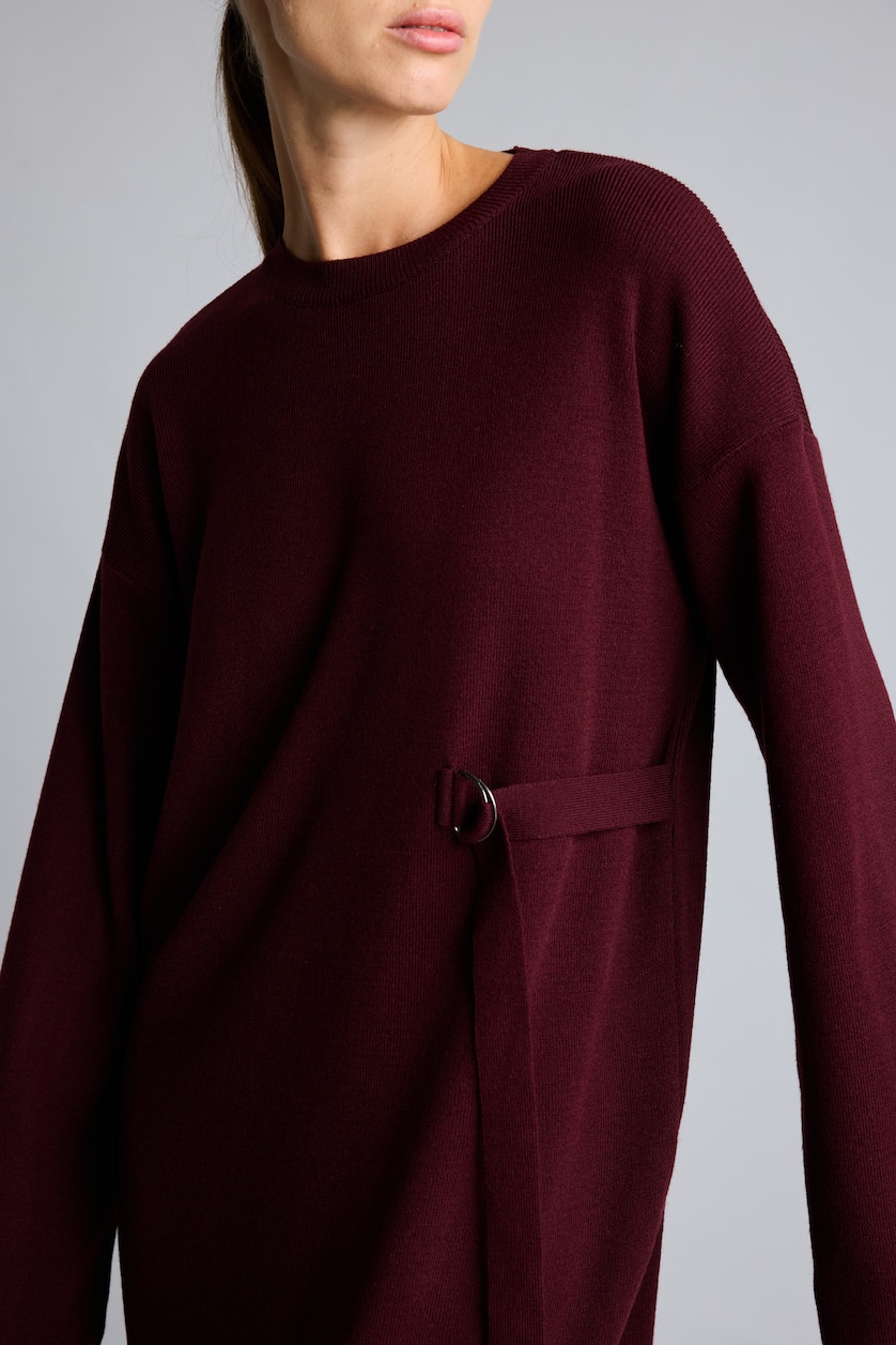 WOMAN Bordeaux Relax Fit Crew Neck Knit Dress