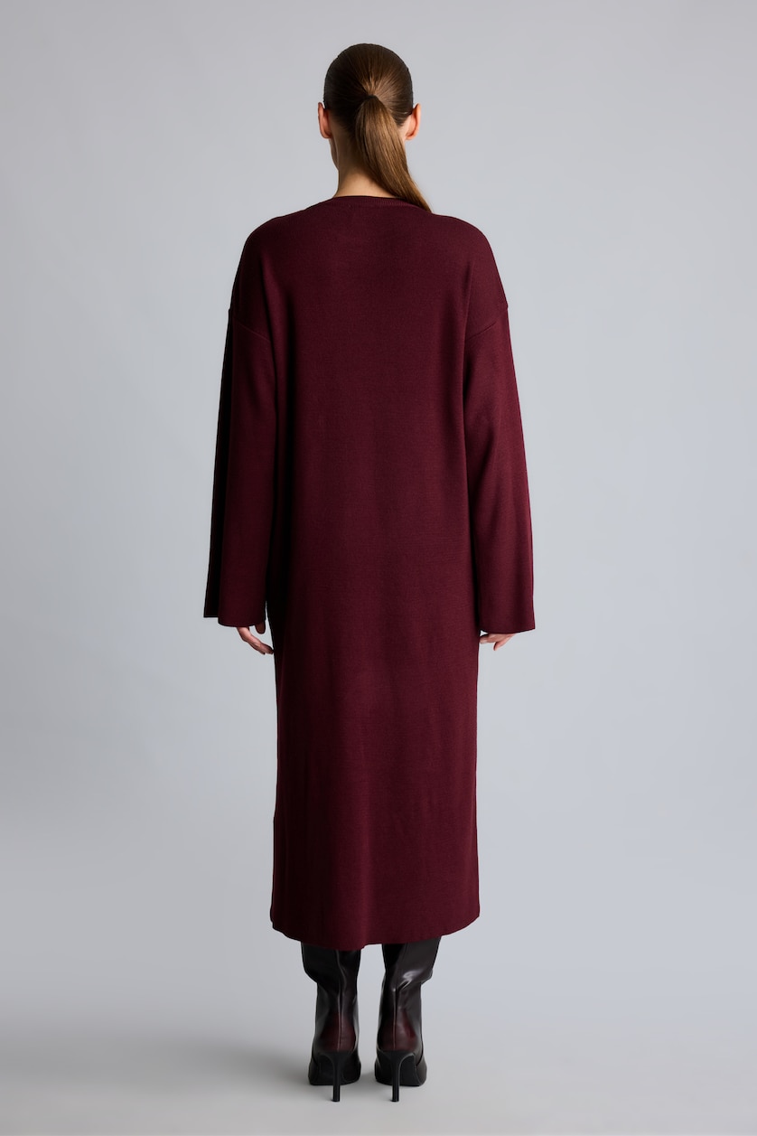 WOMAN Bordeaux Relax Fit Crew Neck Knit Dress