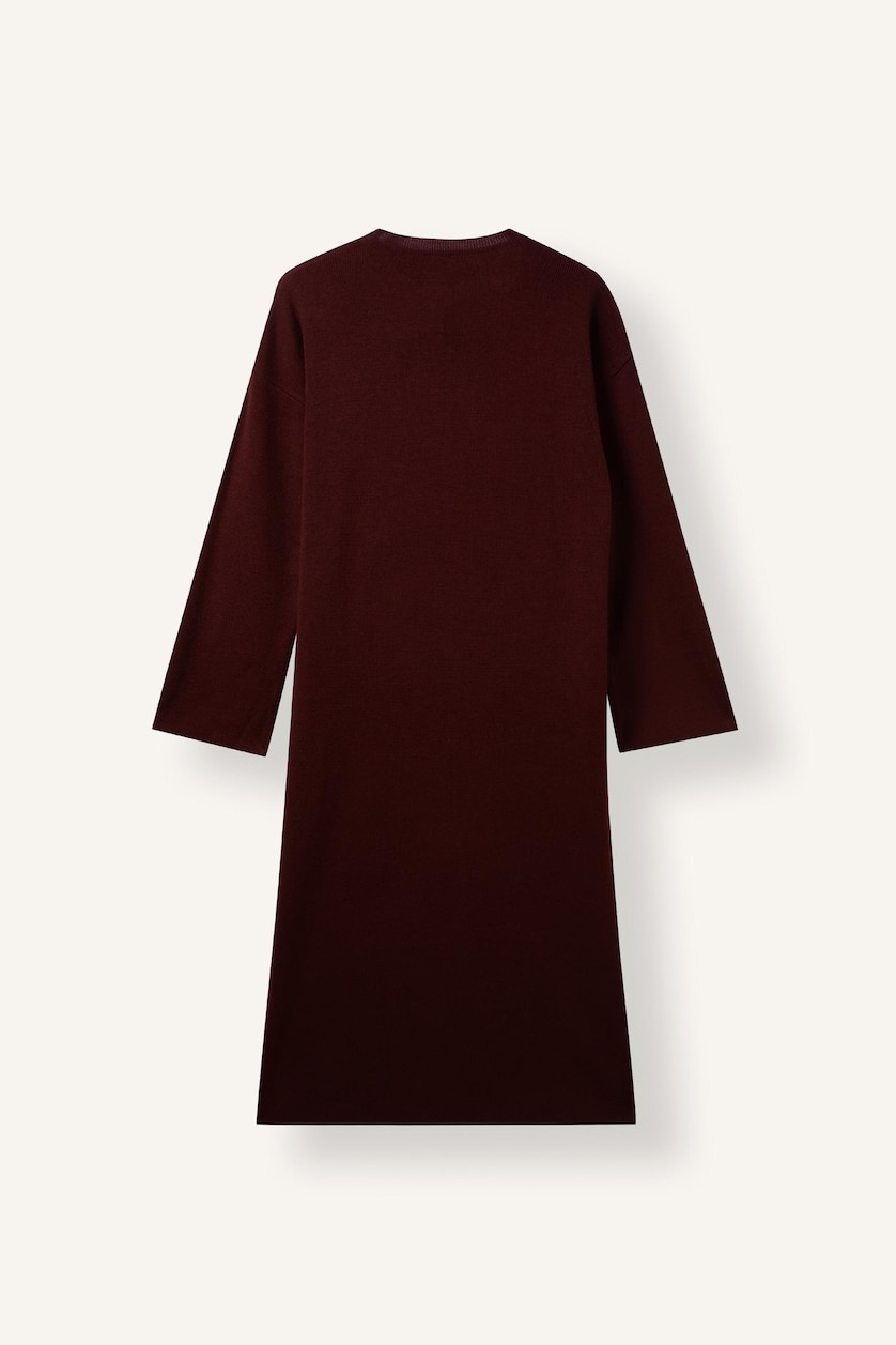 WOMAN Bordeaux Relax Fit Crew Neck Knit Dress