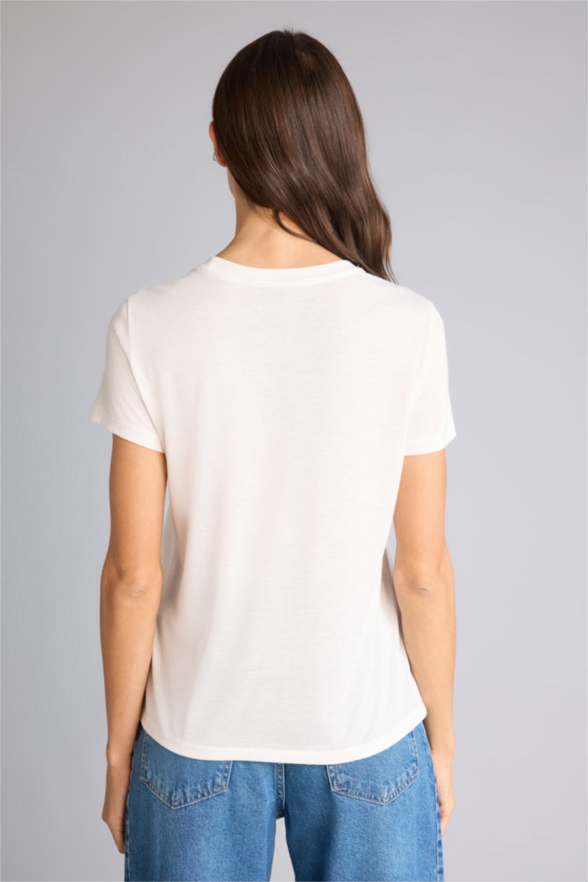 FEMME Écru Woman Short Sleeve T-Shirt