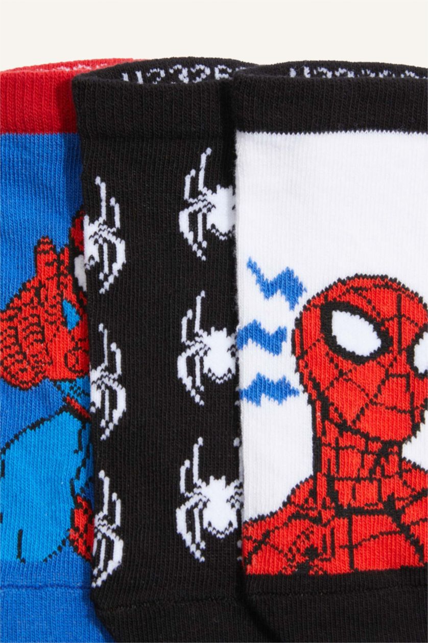 Erkek Çocuk - Genç Erkek Karma Spiderman Pamuklu 3'Lü Patik Çorap Erkek Çocuk