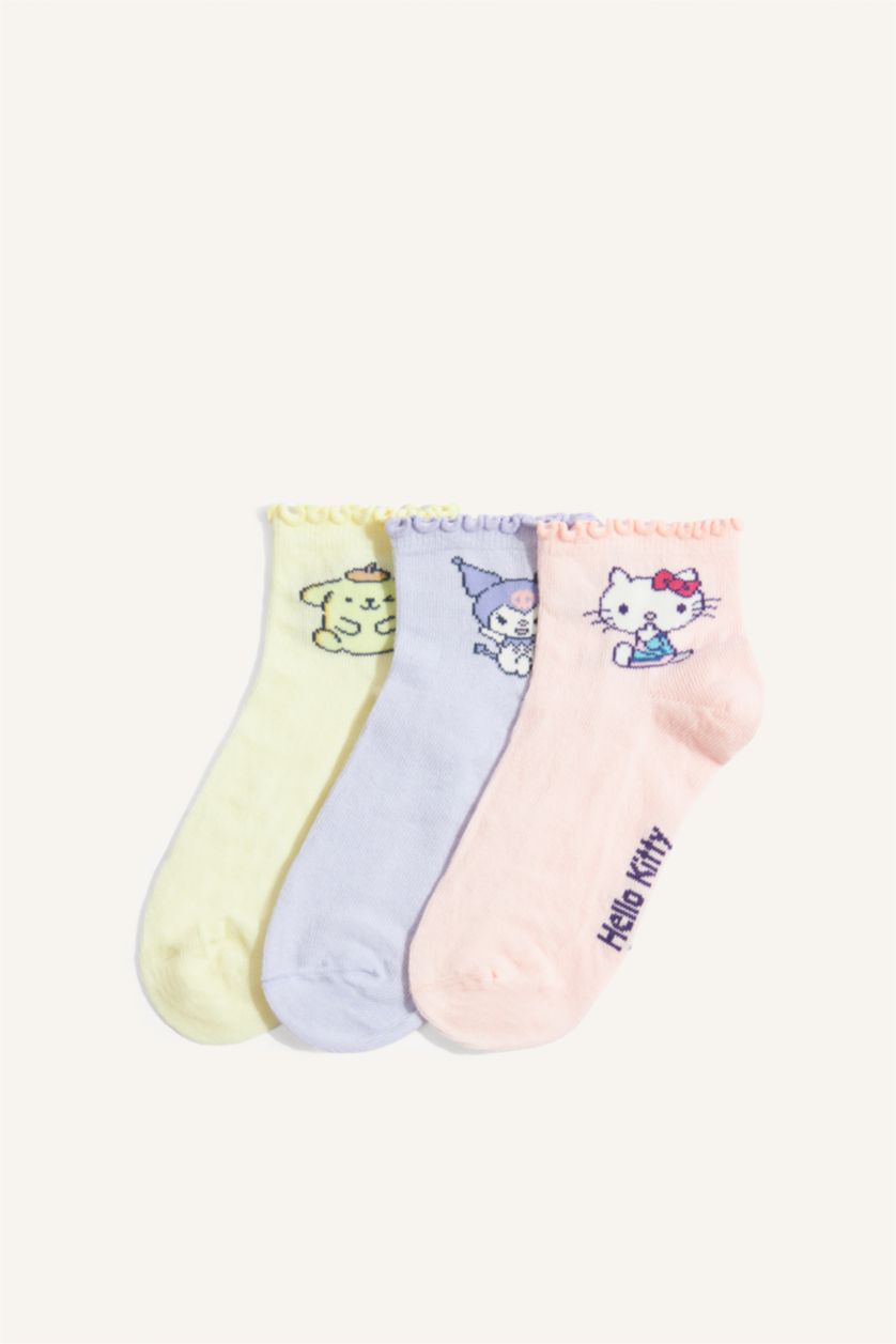 Young Girls - Teen Girls Karma Girl Hello Kitty Licensed 3 piece Short Socks