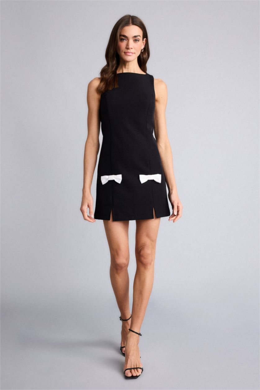 Женщины Черный Платье с коротким рукавом