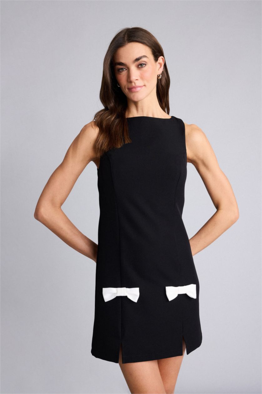 Женщины Черный Платье с коротким рукавом