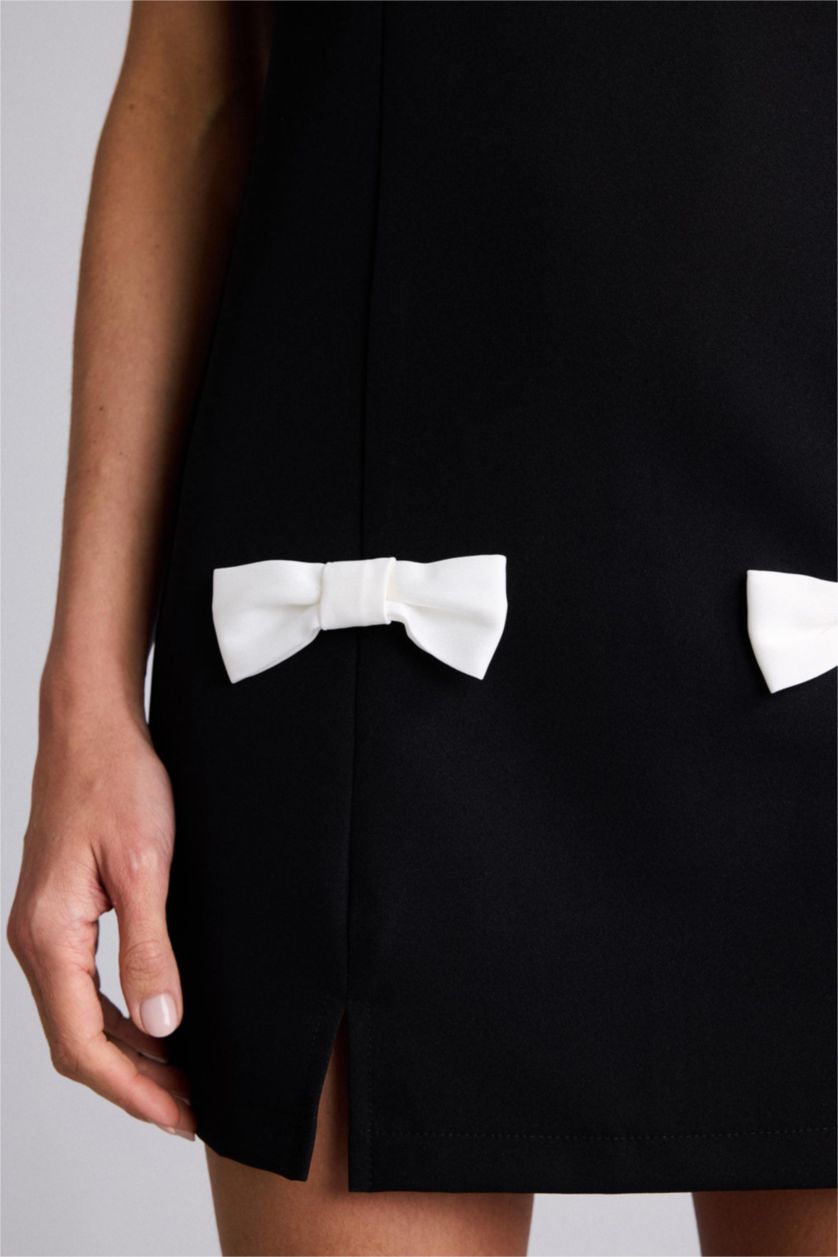 Женщины Черный Платье с коротким рукавом