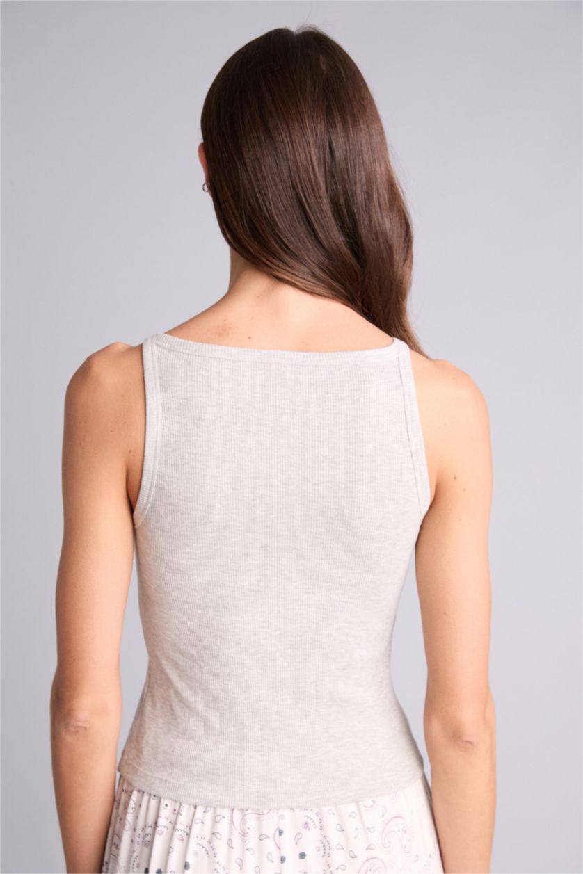 Kadın Gri Melanj Ribana Atlet