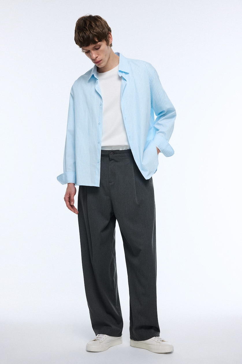 HOMME Anthracite Pantalon large Coupe barrel