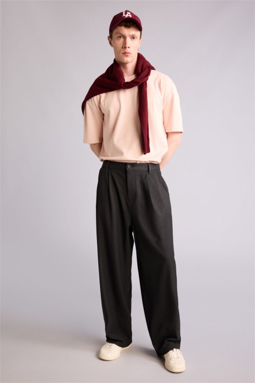 رجالي أنثرا بنطلون قماش كلاسيكي برجل واسع