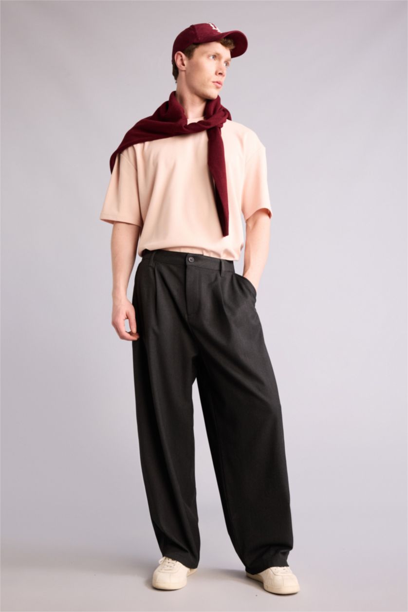 رجالي أنثرا بنطلون قماش كلاسيكي برجل واسع