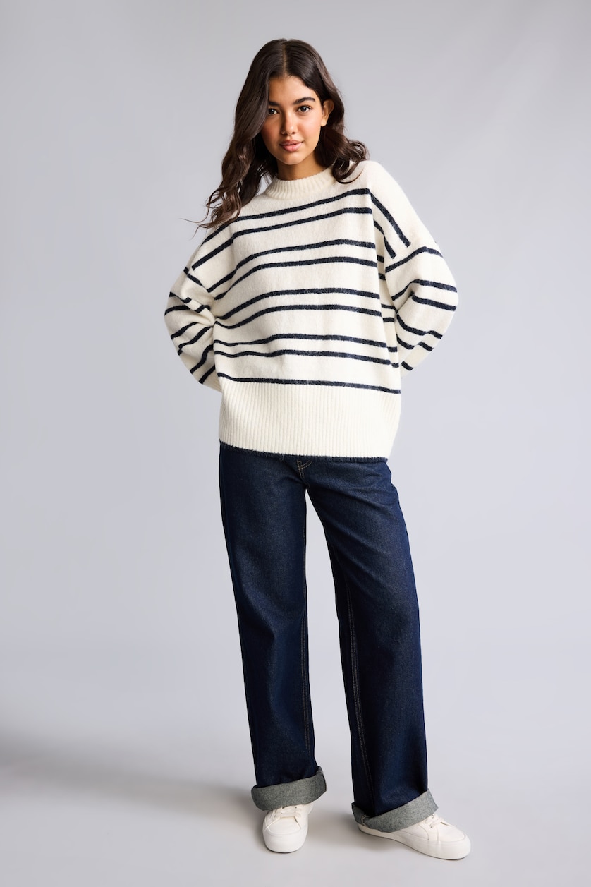 Woman Ecru Oversize Fit Pullover