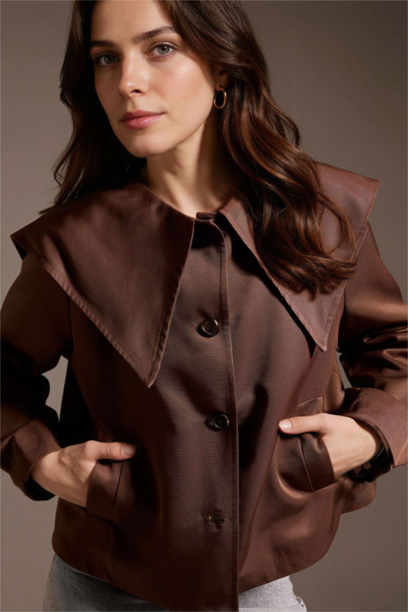 WOMAN Brown Relax Fit Gabardine Trenchcoat