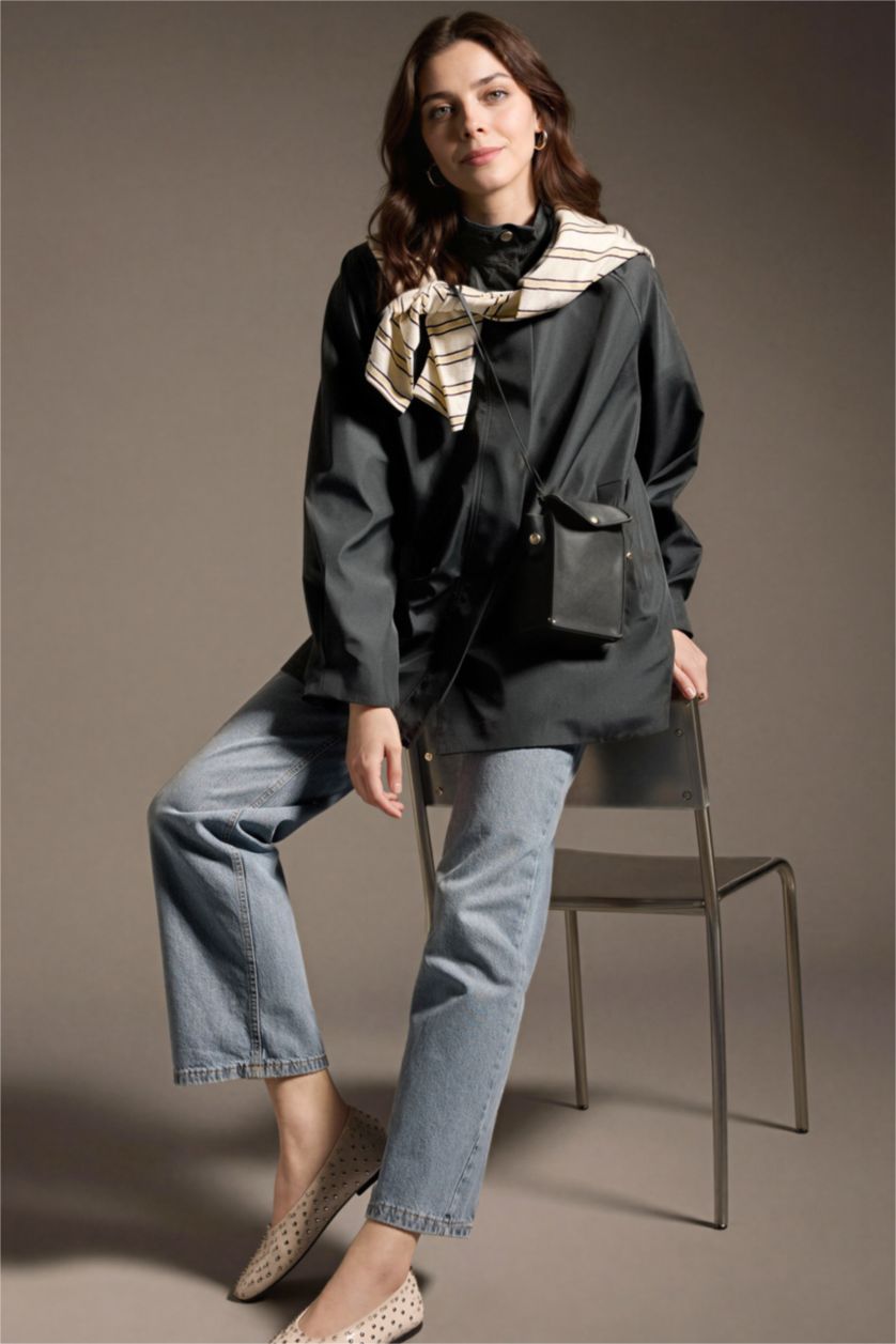 WOMAN Dark Khaki Loose Fit Trenchcoat