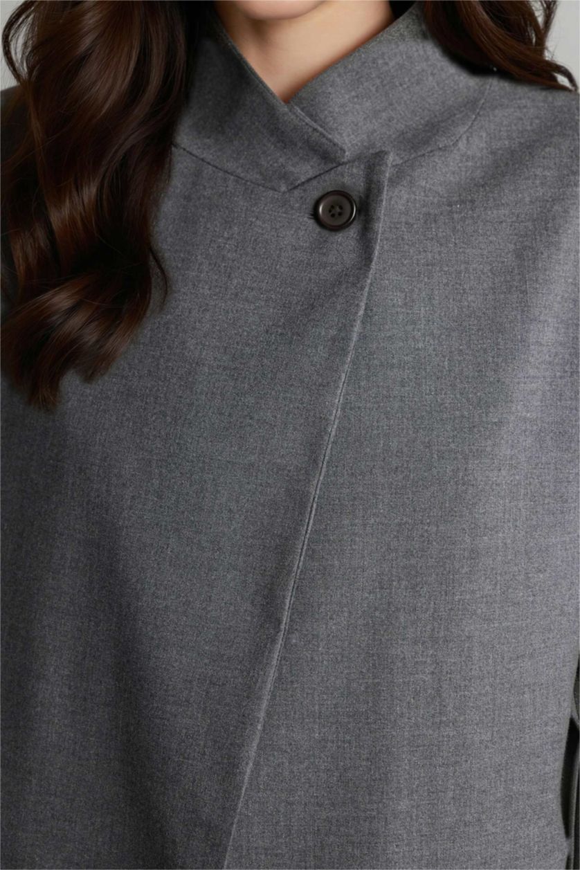 نساء أنثرا سترة بليزر قصة عادية بياخة عالية