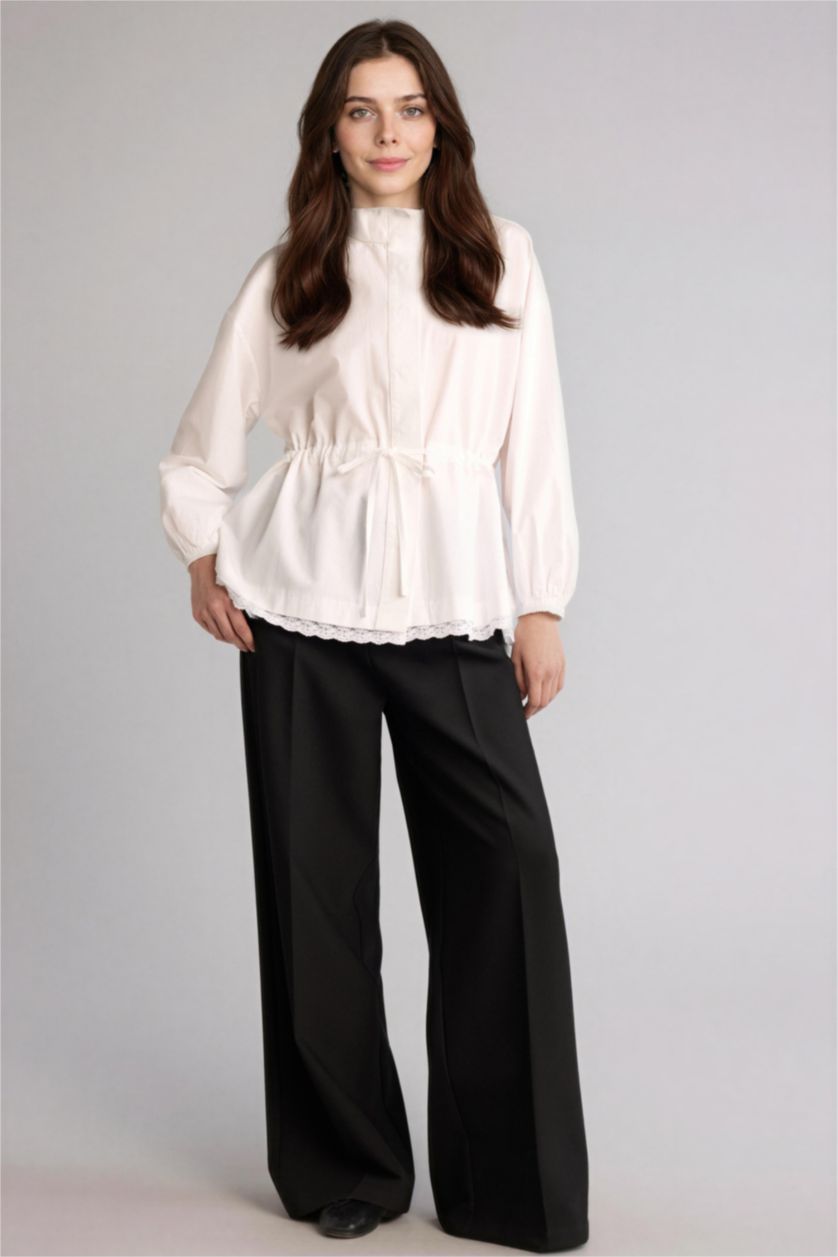 Kadın Beyaz Regular Fit Poplin Tunik