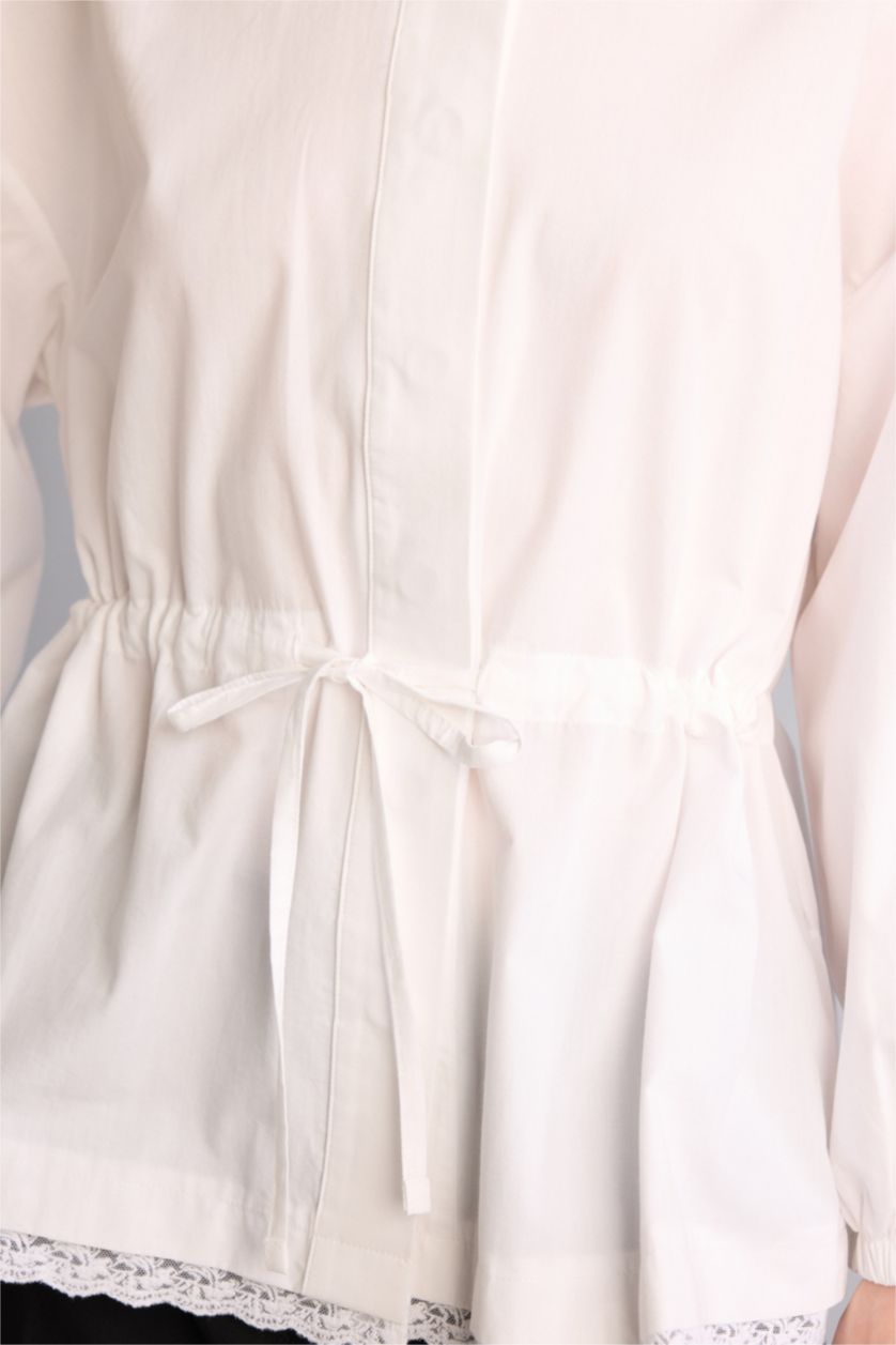 Kadın Beyaz Regular Fit Poplin Tunik