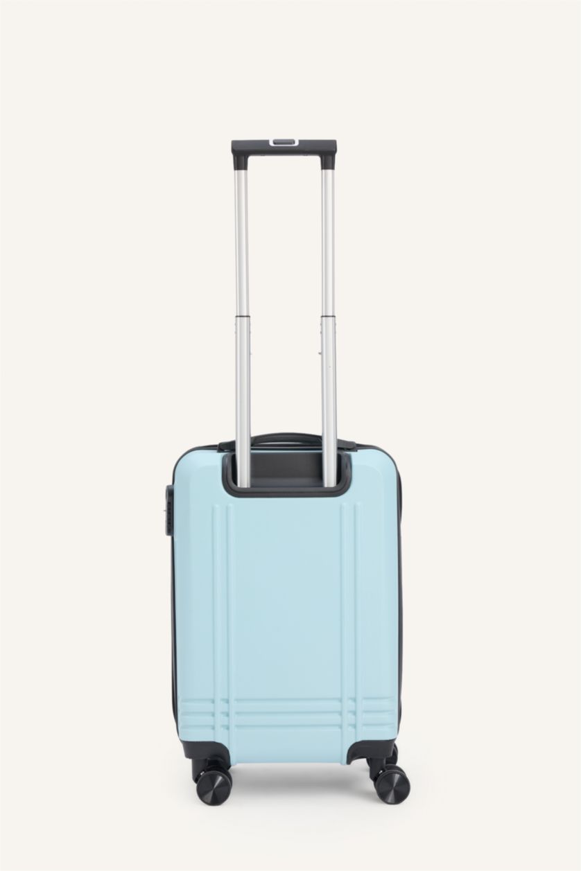 Kadın Baby Blue-Küçük Unisex Sert Kapaklı Çekçekli Küçük Valiz