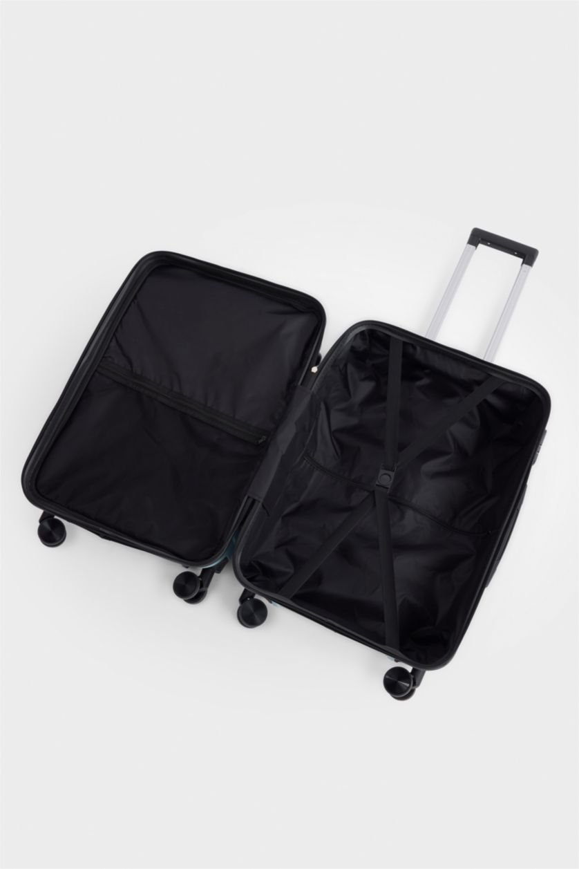 Kadın Baby Blue-Orta Unisex Sert Kapaklı Çekçekli Küçük Valiz