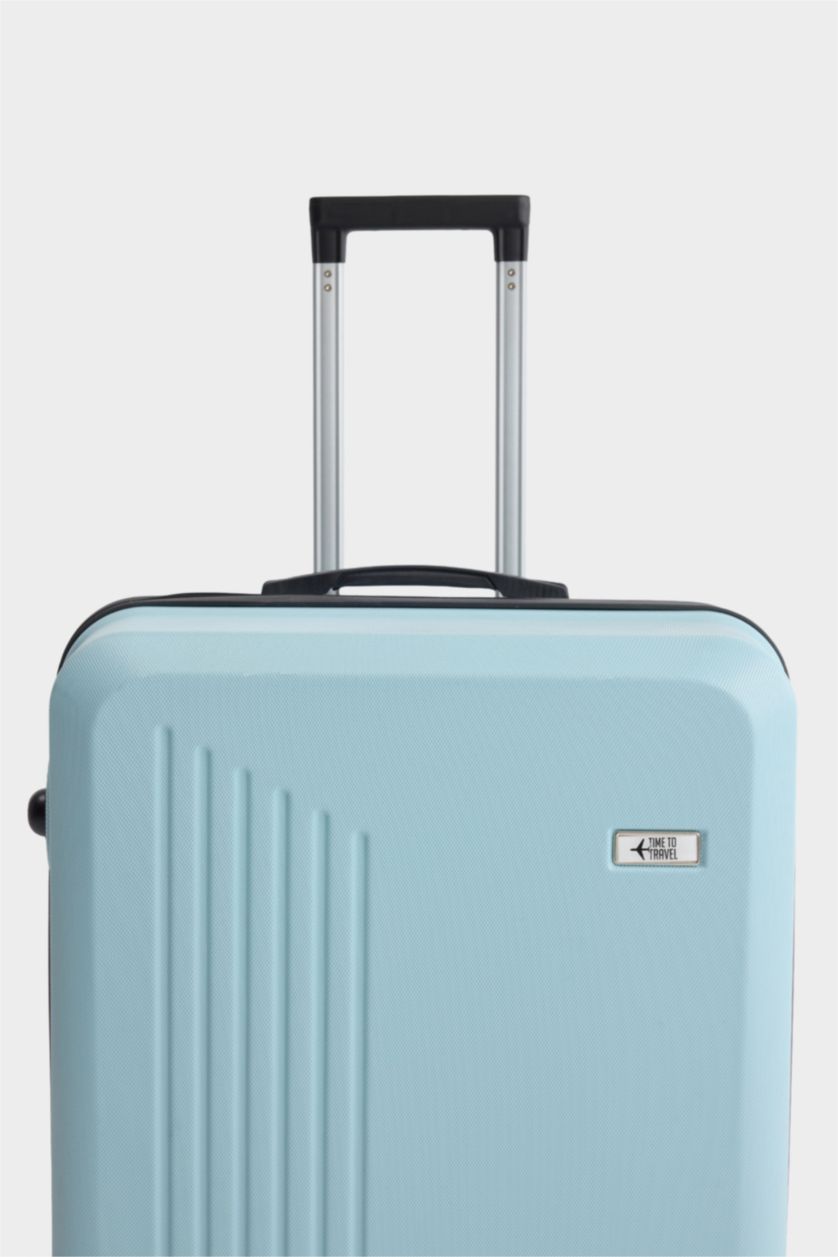 Kadın Baby Blue-Büyük Unisex Sert Kapaklı Çekçekli Küçük Valiz