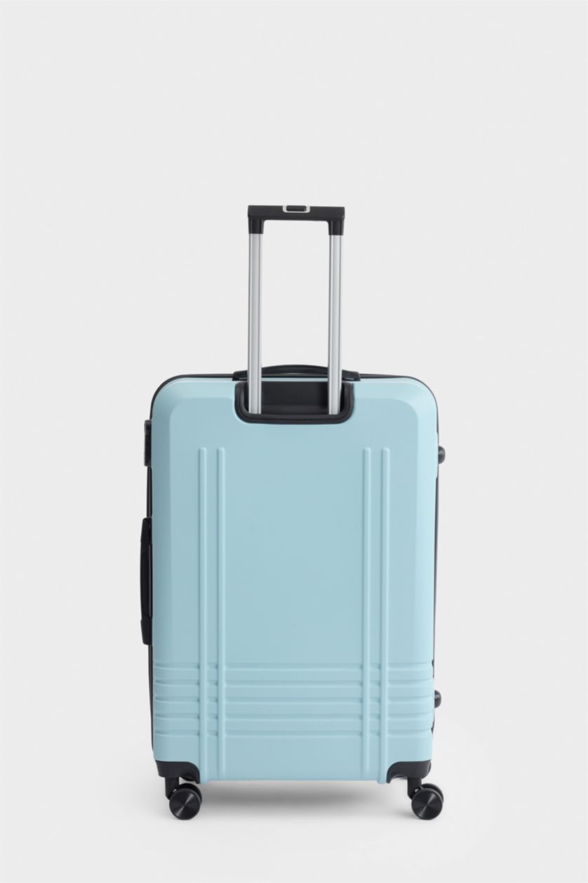 Kadın Baby Blue-Büyük Unisex Sert Kapaklı Çekçekli Küçük Valiz