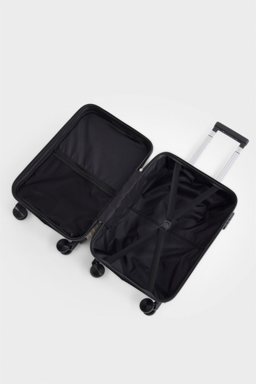 Kadın Bej Unisex Sert Kapaklı Çekçekli Küçük Valiz