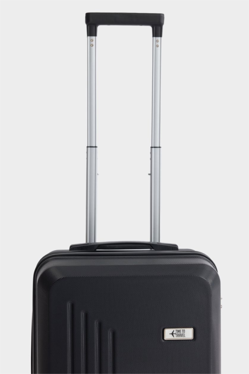 Kadın Siyah Küçük Unisex Sert Kapaklı Çekçekli Küçük Valiz