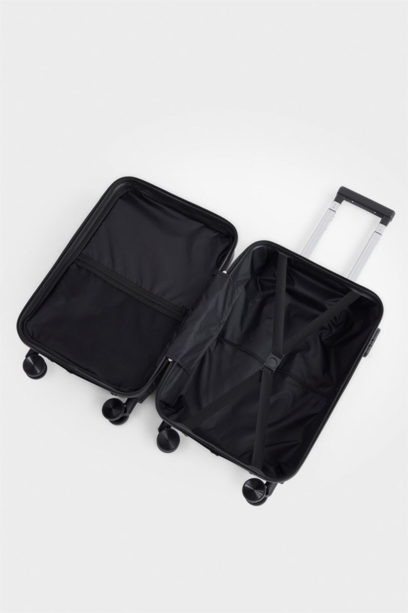 Kadın Siyah Küçük Unisex Sert Kapaklı Çekçekli Küçük Valiz