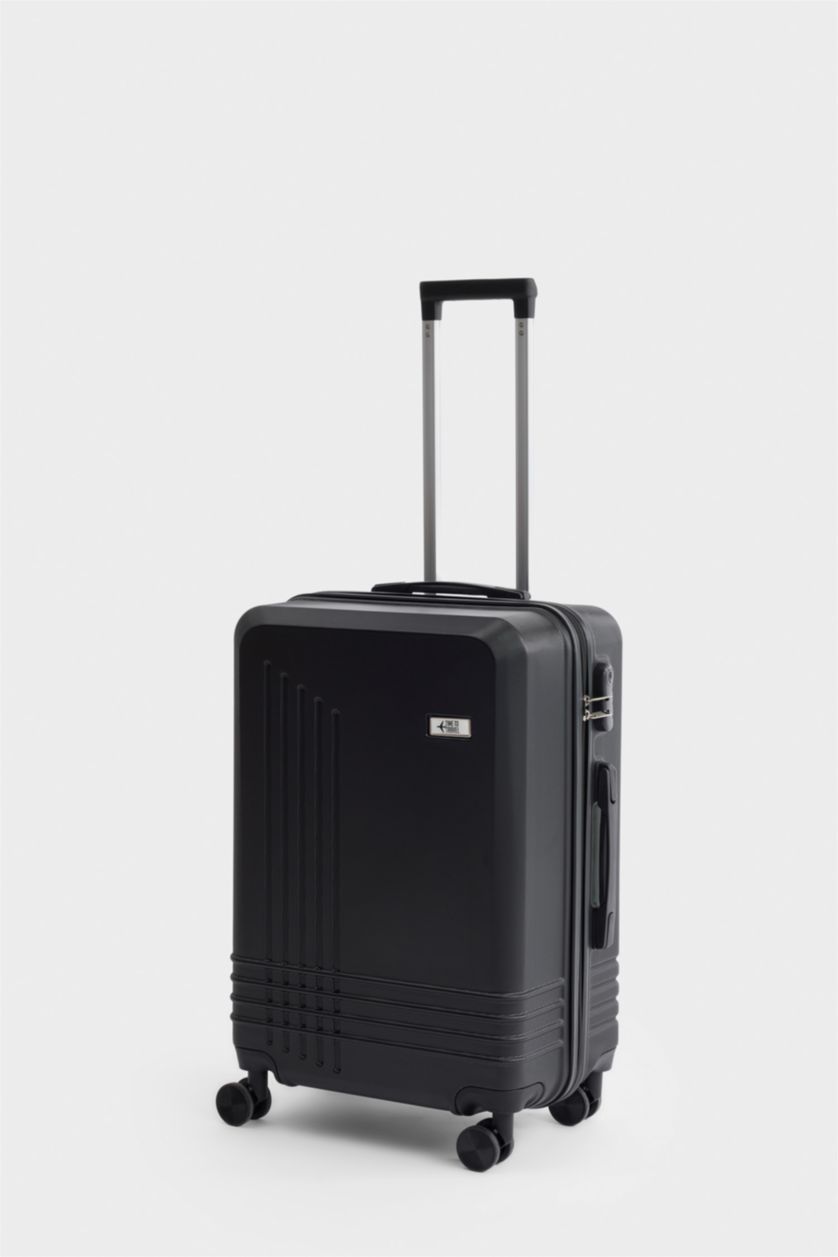 Kadın Siyah Orta Unisex Sert Kapaklı Çekçekli Küçük Valiz