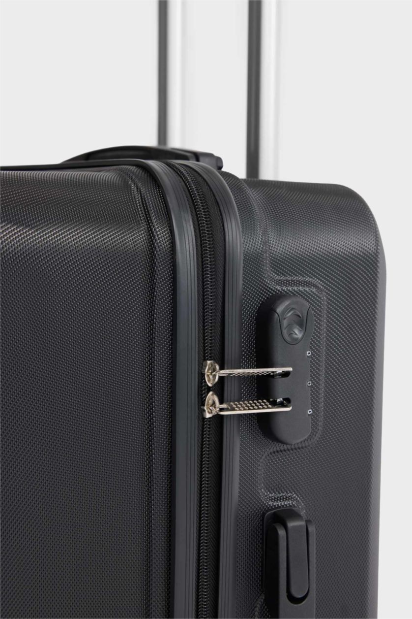 Kadın Siyah Orta Unisex Sert Kapaklı Çekçekli Küçük Valiz