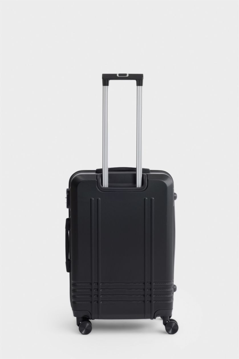 Kadın Siyah Orta Unisex Sert Kapaklı Çekçekli Küçük Valiz