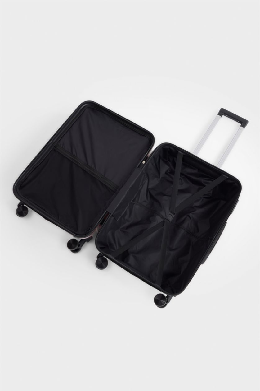 Kadın Açık Pembe Orta Unisex Sert Kapaklı Çekçekli Küçük Valiz