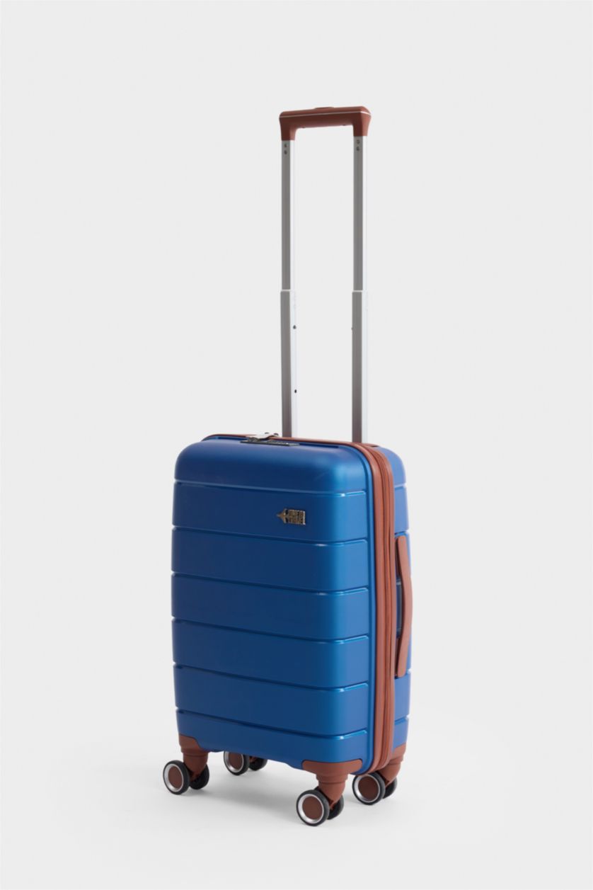 Kadın Lacivert Küçük Unisex Sert Kapaklı Valiz