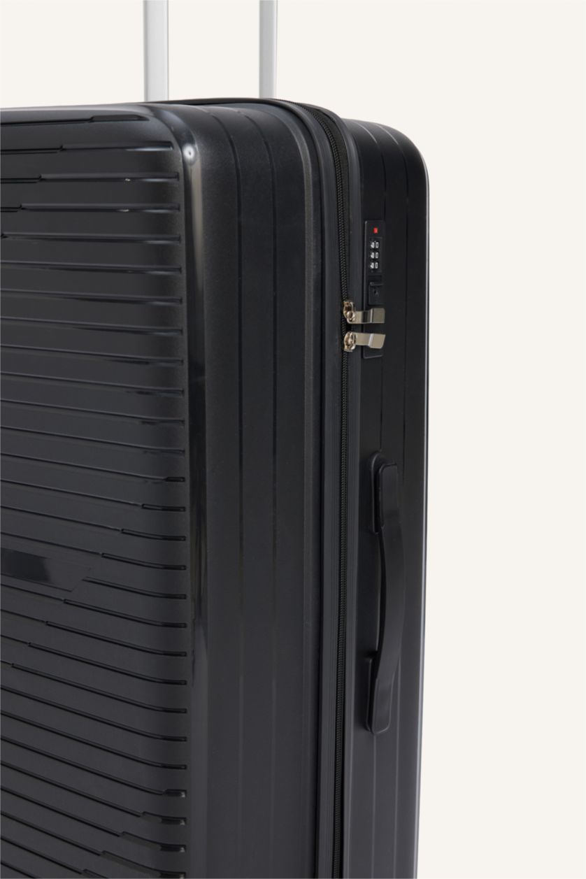 Kadın Siyah Büyük Unisex Sert Kapaklı Valiz