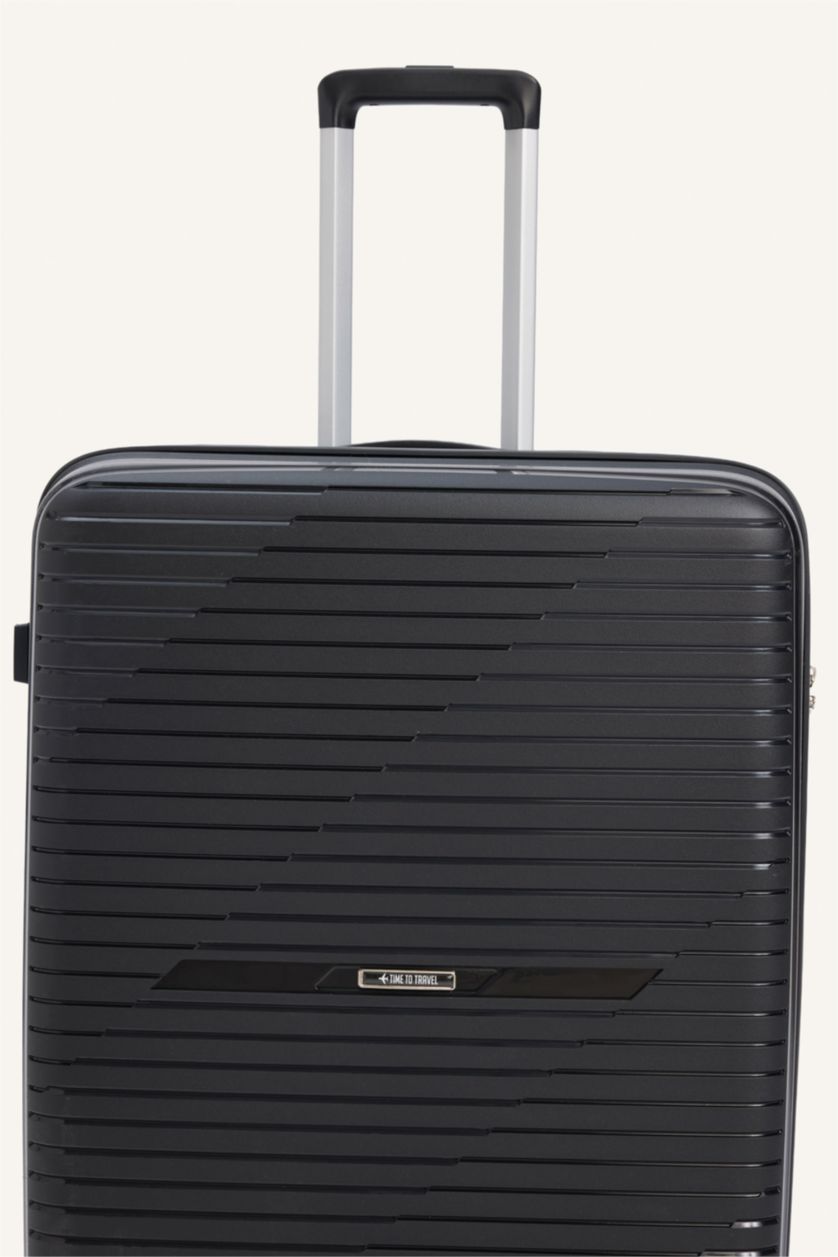 Kadın Siyah Büyük Unisex Sert Kapaklı Valiz