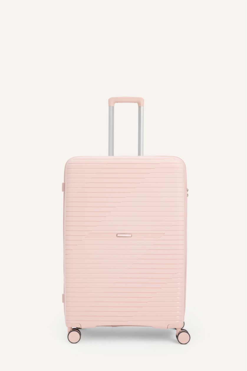 Kadın Pembe Buyuk Unisex Sert Kapaklı Valiz