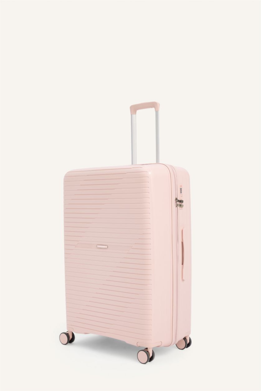 Kadın Pembe Buyuk Unisex Sert Kapaklı Valiz