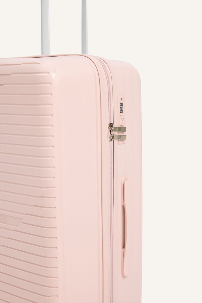 Kadın Pembe Buyuk Unisex Sert Kapaklı Valiz