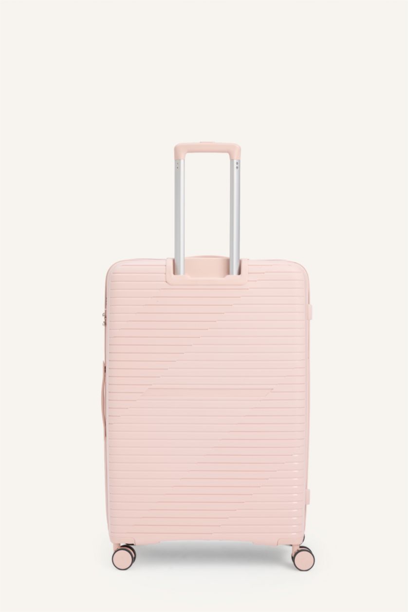 Kadın Pembe Buyuk Unisex Sert Kapaklı Valiz