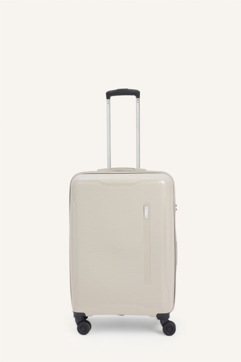 Kadın Bej Unisex Sert Kapaklı Büyük Boy	 Valiz